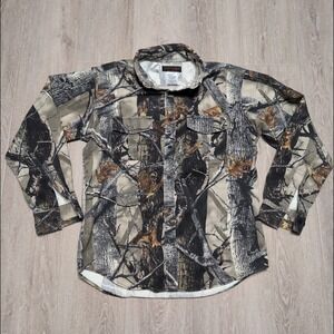 Vintage True Timber Camo Long Sleeve Button‎ Up Shirt Men's M Outdoor Hunting
